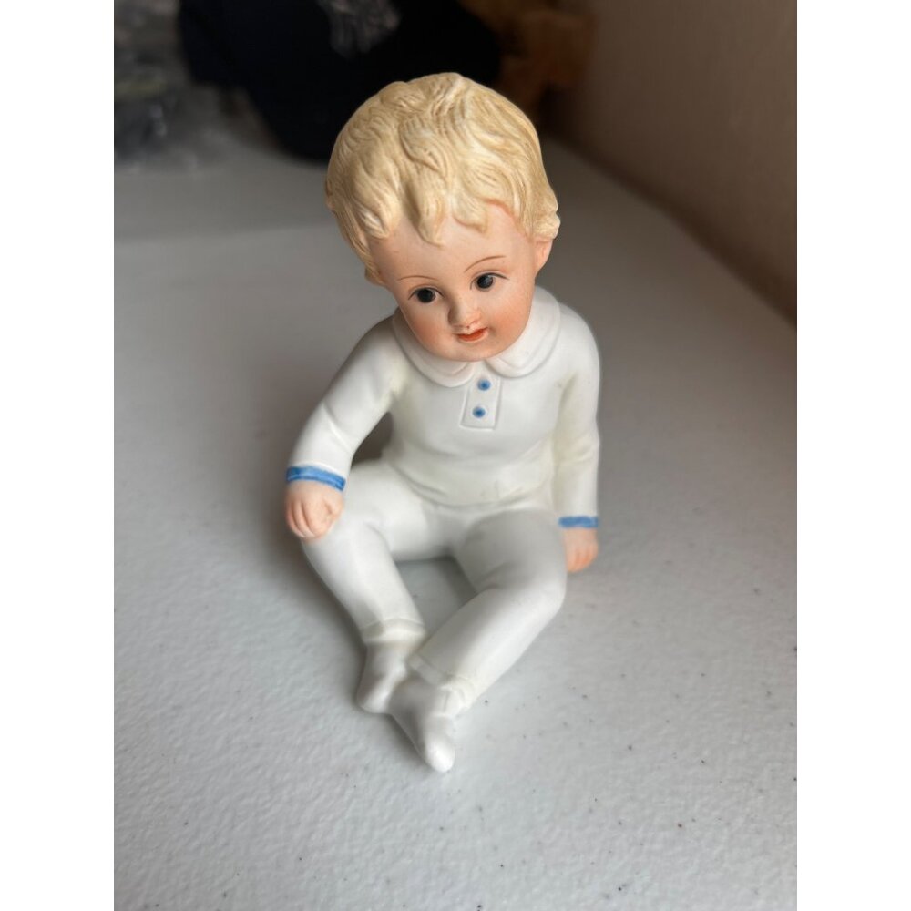 Vtg Andrea By Sadek Porcelain Figurine Baby Boy Sitting Japan Collectible